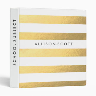 White And Gold Personalized Binder