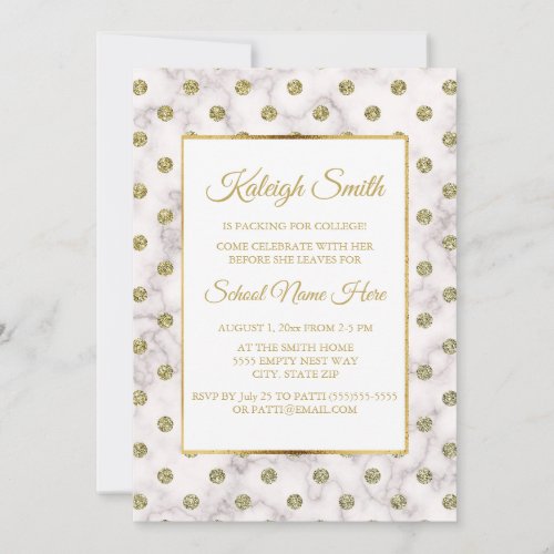 White and Gold Polka Dot Trunk Party Invite