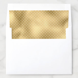 White and Gold Polka Dots Pattern Envelope Liner