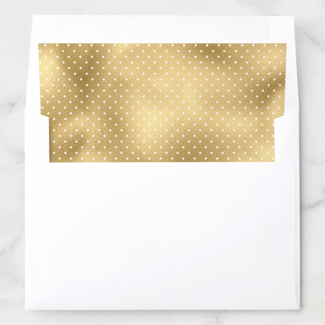 White and Gold Polka Dots Pattern Envelope Liner (In Envelope)