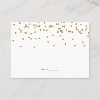 White And Gold Polka-dots Table Placement Cards by weddingsNthings at Zazzle
