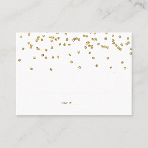 White and Gold Polka_Dots Table Placement Cards