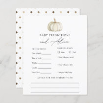 White and Gold Pumpkin Baby Advice and Predictions