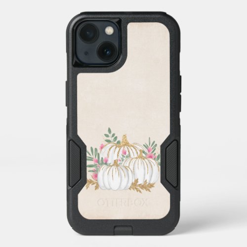 White and Gold Pumpkins Watercolor iPhone 13 Case