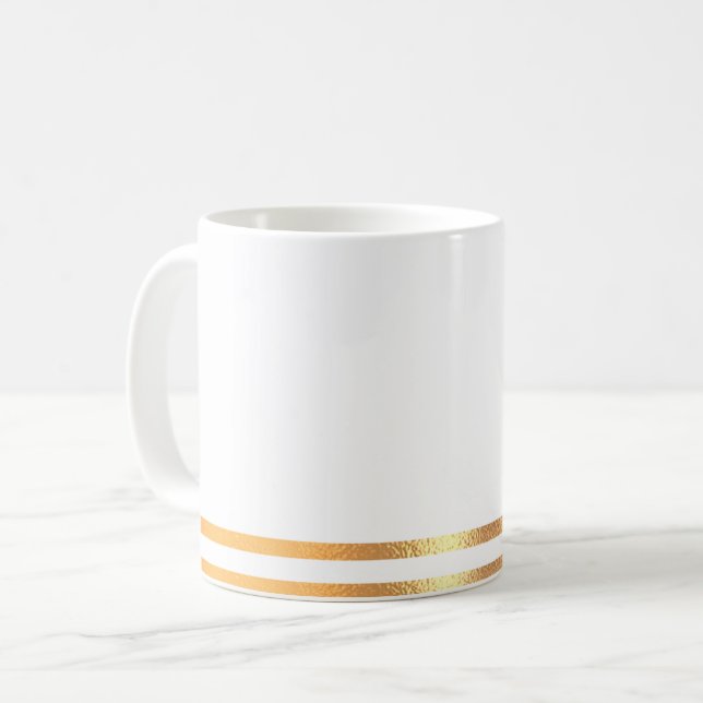 White and Gold Rimmed  Mug (Front Left)