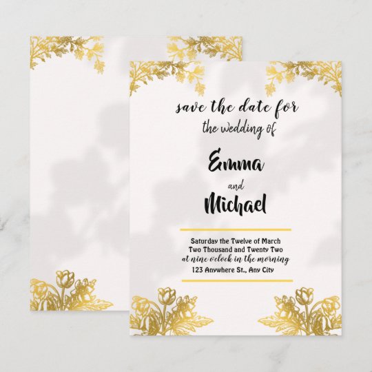 White and Gold Simple Elegant wedding invitation | Zazzle.com