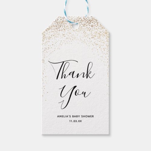 White and gold speckle _ Thank You Gift Tag