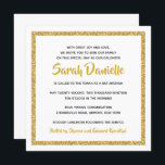 White and Gold Square Bat Mitzvah Invitation<br><div class="desc">This trendy Bat Mitzvah invitation features sparkling faux glitter layered against a solid color background.  Use the template form to add your own information.  The "Customize" feature can be used to change the font style,  color and layout.</div>