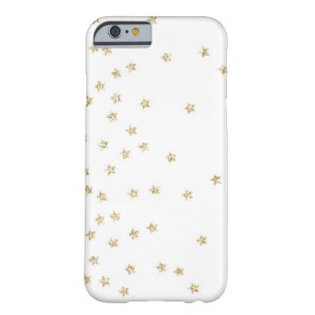 White And Gold Stars Pattern Barely There Iphone 6 Case by eventfulcards at Zazzle