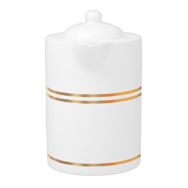 White and Gold  Teapot (Front)