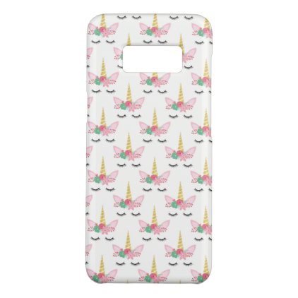 White and Gold Unicorn Face Pattern Case-Mate Samsung Galaxy S8 Case