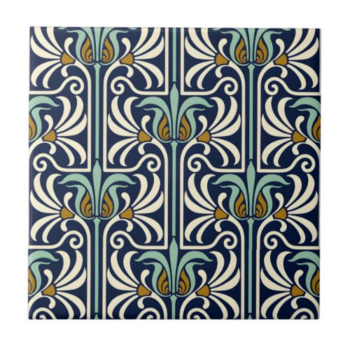 white and gold wall tiles vintage