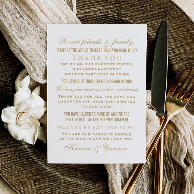 White and Gold Wedding Guest Thank You Card (Creator Uploaded)