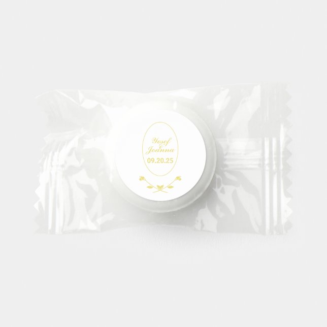 White and Gold Wedding Life Saver® Mints (Front)
