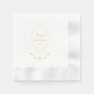 White and Gold Wedding Napkins