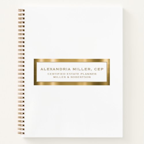 White and Gold Window Notebook for Professionals