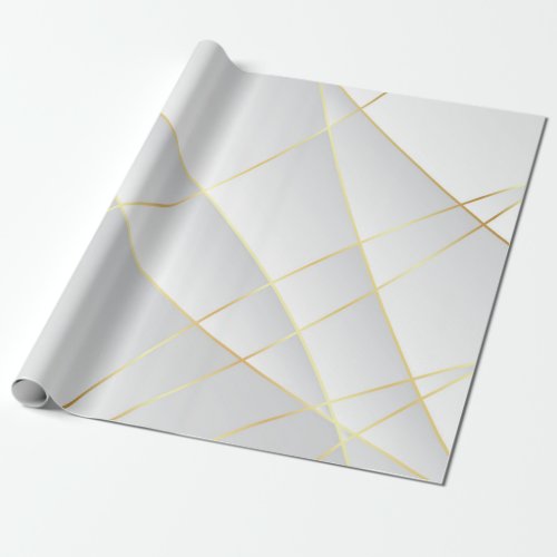 White and Gold Wrapping Paper