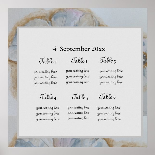 White and golden floral poster (Front)