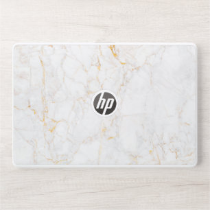 White and Golden Marbel Hp laptop HP Laptop Skin