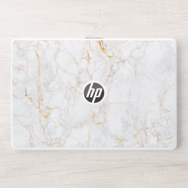 White and Golden Marbel Hp laptop HP Laptop Skin (Front)