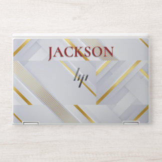 white and golden marble stone glitter HP laptop skin