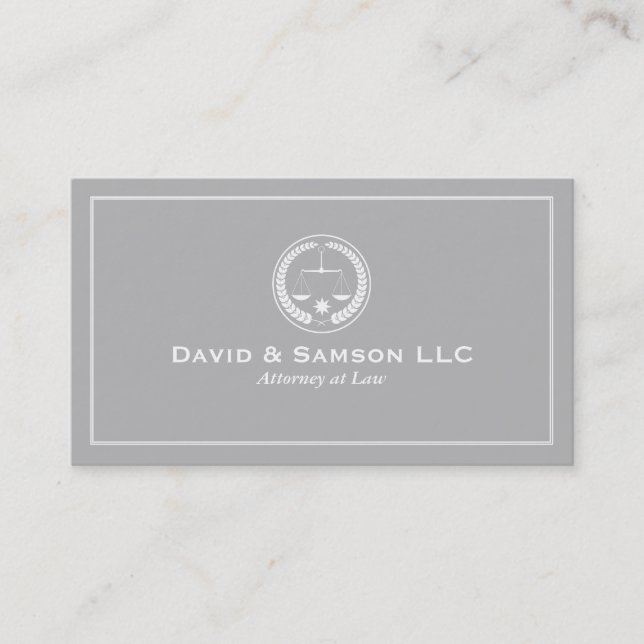 White And Gray 2a Classic Attorney At Law Business Card (Front)