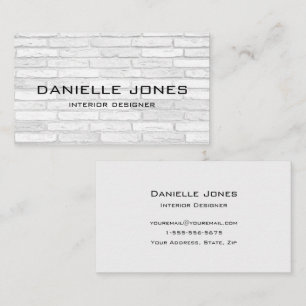 White and Gray Brick Simple Design Business Card