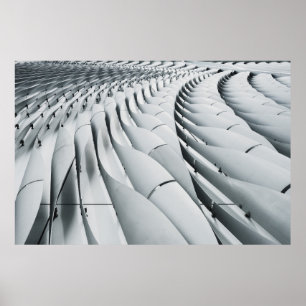 White and gray building structure poster