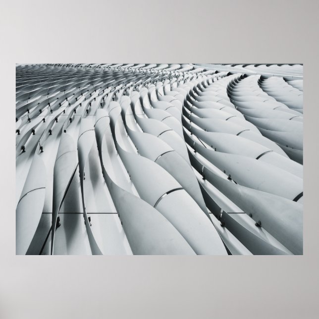 White and gray building structure poster (Front)