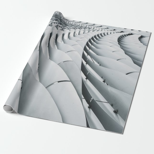 White and gray building structure wrapping paper (Unrolled)