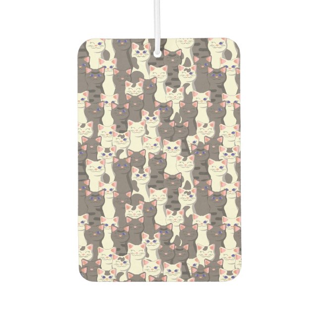 White and gray cats pattern air freshener (Front)