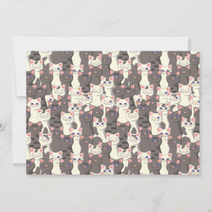 White and gray cats pattern announcement