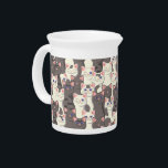 White and gray cats pattern beverage pitcher<br><div class="desc">Seamless pattern with white,  gray,  stripped tabby and spotted cats</div>