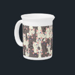 White and gray cats pattern beverage pitcher<br><div class="desc">Seamless pattern with white,  gray,  stripped tabby and spotted cats</div>