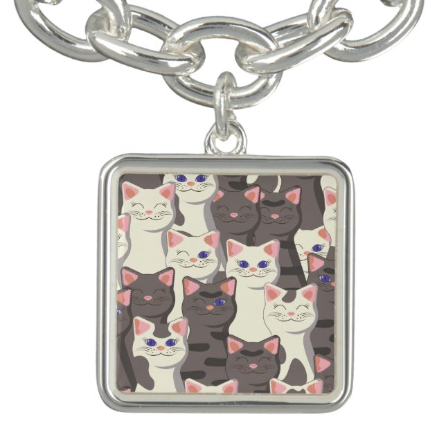 White and gray cats pattern bracelet (Design)