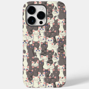 White and gray cats pattern Case-Mate iPhone 14 pro max case