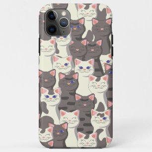 White and gray cats pattern iPhone 11 pro max case