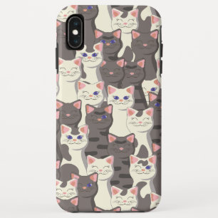 White and gray cats pattern iPhone XS max case