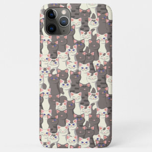 White and gray cats pattern iPhone 11 pro max case