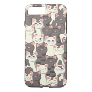 White and gray cats pattern iPhone 8 plus/7 plus case