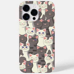White and gray cats pattern Case-Mate iPhone 14 pro max case