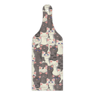 White and gray cats pattern cutting board