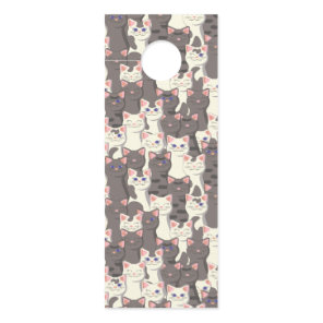 White and gray cats pattern door hanger