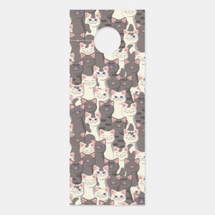 White and gray cats pattern door hanger
