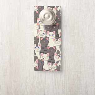 White and gray cats pattern door hanger