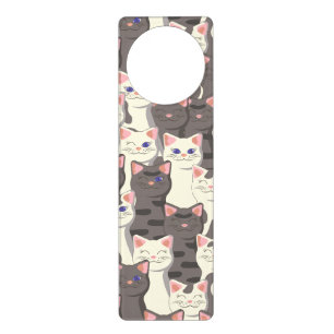 White and gray cats pattern door hanger