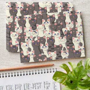 White and gray cats pattern envelope