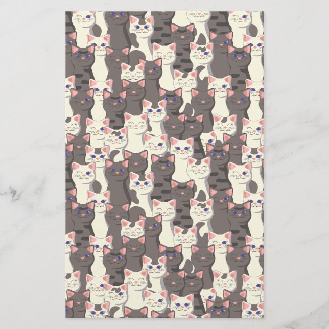 White and gray cats pattern flyer (Front)