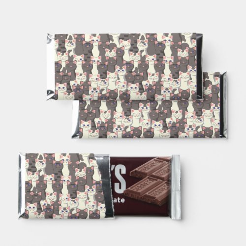 White and gray cats pattern hershey bar favors