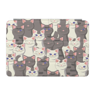 White and gray cats pattern iPad mini cover